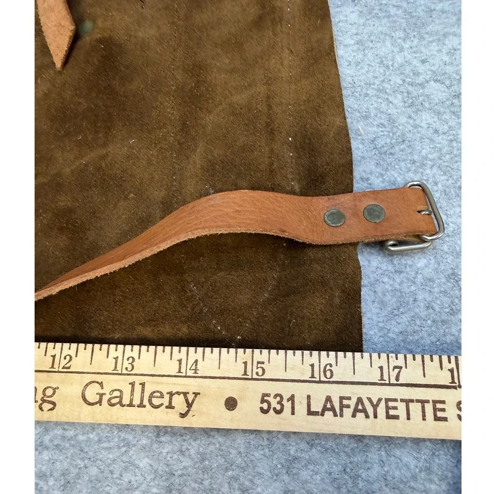 Damascus Steel Cleaver Knife with Brown Suede Leather Roll Up Storage Bag Set‎